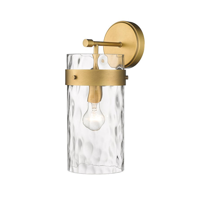 Z-Lite Fontaine 1 Light 7.75" Wall Sconce, Rubbed Brass/Clear - 3035-1SL-RB