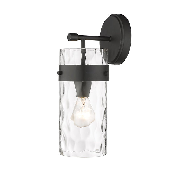 Z-Lite Fontaine 1 Light Wall Sconce, Matte Black/Clear - 3035-1SS-MB