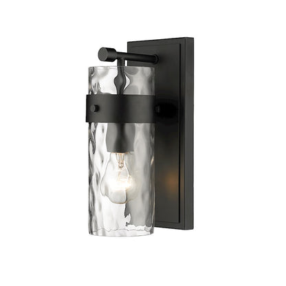 Z-Lite Fontaine 1 Light Vanity, Matte Black/Clear - 3035-1V-MB