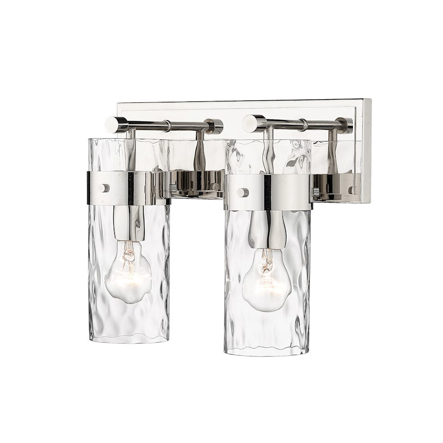 Z-Lite Fontaine 2 Light Vanity, Polished Nickel/Clear - 3035-2V-PN