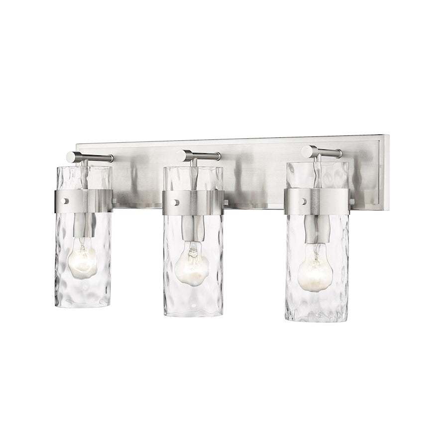 Z-Lite Fontaine 3 Light Vanity, Brushed Nickel/Clear - 3035-3V-BN