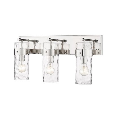 Z-Lite Fontaine 3 Light Vanity, Polished Nickel/Clear - 3035-3V-PN