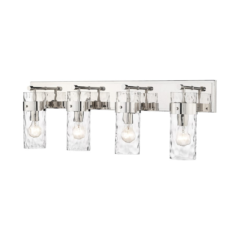 Z-Lite Fontaine 4 Light Vanity, Polished Nickel/Clear - 3035-4V-PN