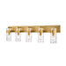 Z-Lite Fontaine 5 Light Vanity, Rubbed Brass/Clear - 3035-5V-RB