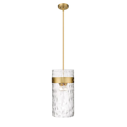 Z-Lite Fontaine 4 Light Pendant, Rubbed Brass/Clear - 3035P12-RB