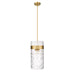 Z-Lite Fontaine 4 Light Pendant, Rubbed Brass/Clear - 3035P12-RB