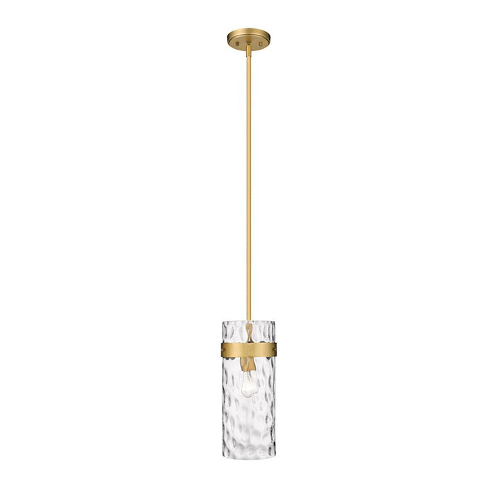 Z-Lite Fontaine 1 Light Pendant, Rubbed Brass/Clear - 3035P6-RB
