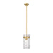 Z-Lite Fontaine 1 Light Pendant, Rubbed Brass/Clear - 3035P6-RB