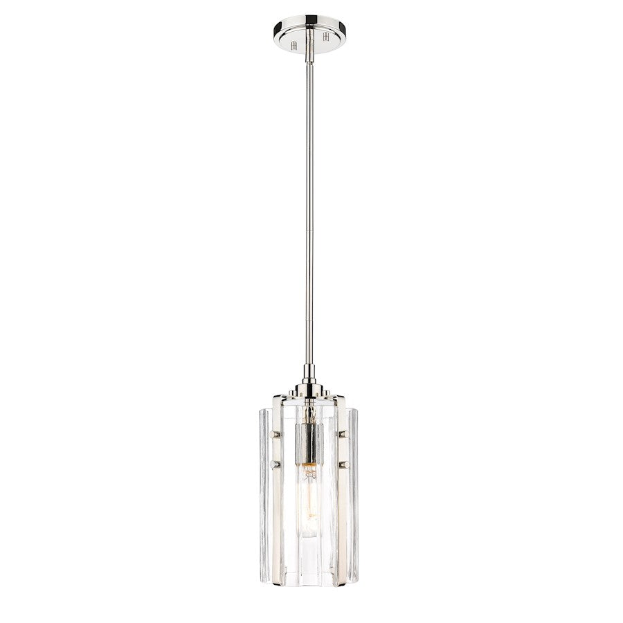 Z-Lite Alverton 1 Light Mini Pendant, Polished Nickel/Clear - 3036MP-PN