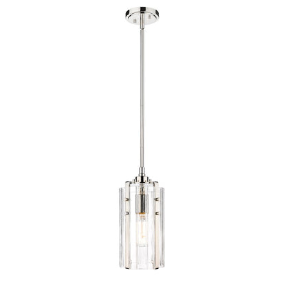 Z-Lite Alverton 1 Light Mini Pendant, Polished Nickel/Clear - 3036MP-PN