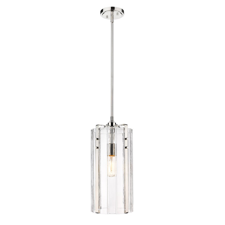 Z-Lite Alverton 1 Light Pendant, Polished Nickel/Clear - 3036P8-PN