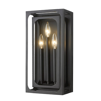 Z-Lite Easton 3 Light Wall Sconce, Matte Black/Matte Black - 3038-3S-MB