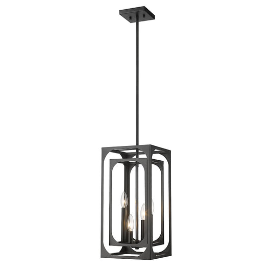 Z-Lite Easton 4 Light Chandelier, Matte Black/Matte Black - 3038-4MB