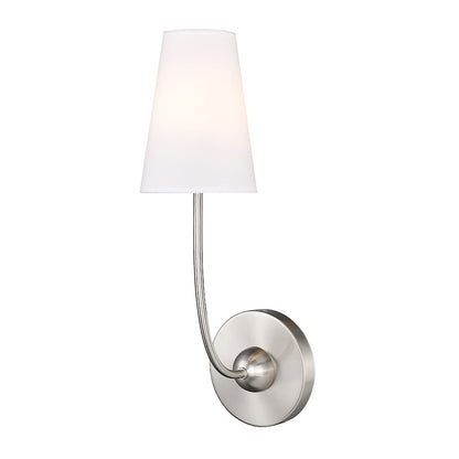 Z-Lite Shannon 1 Light Wall Sconce, Brushed Nickel/White - 3040-1S-BN