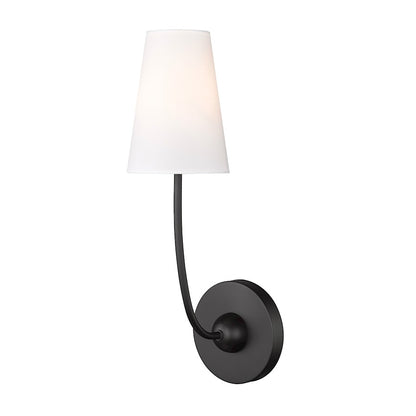 Z-Lite Shannon 1 Light Wall Sconce, Matte Black/White - 3040-1S-MB