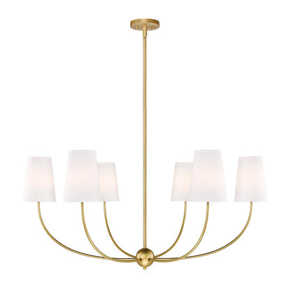 Z-Lite Shannon 6 Light 42" Chandelier, Rubbed Brass/White - 3040-42RB