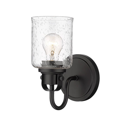 Z-Lite Kinsley 1 Light Wall Sconce, Matte Black/Clear - 340-1S-MB