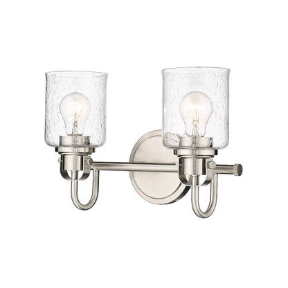 Z-Lite Kinsley 2 Light Vanity, Brushed Nickel/Clear - 340-2V-BN