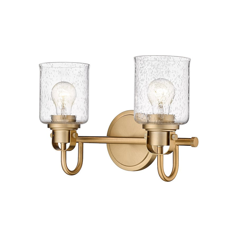 Z-Lite Kinsley 2 Light Vanity, Heirloom Gold/Clear - 340-2V-HG