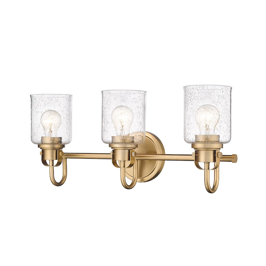 Z-Lite Kinsley 3 Light Vanity, Heirloom Gold/Clear - 340-3V-HG