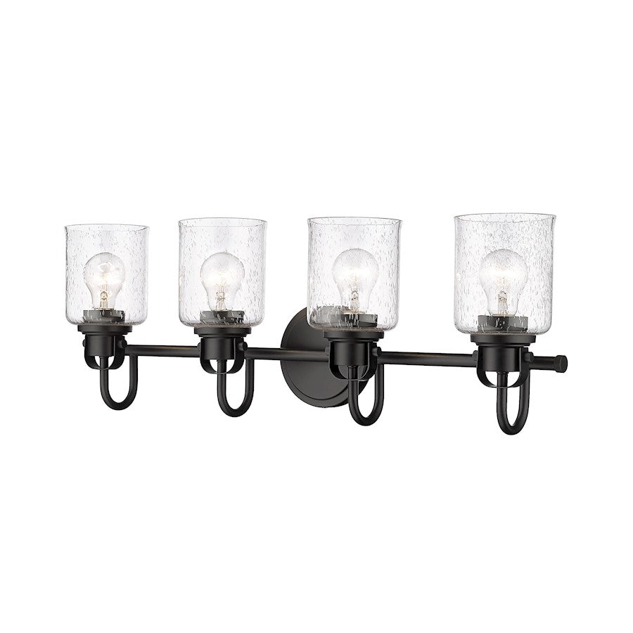 Z-Lite Kinsley 4 Light Vanity, Matte Black/Clear - 340-4V-MB