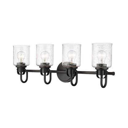 Z-Lite Kinsley 4 Light Vanity, Matte Black/Clear - 340-4V-MB