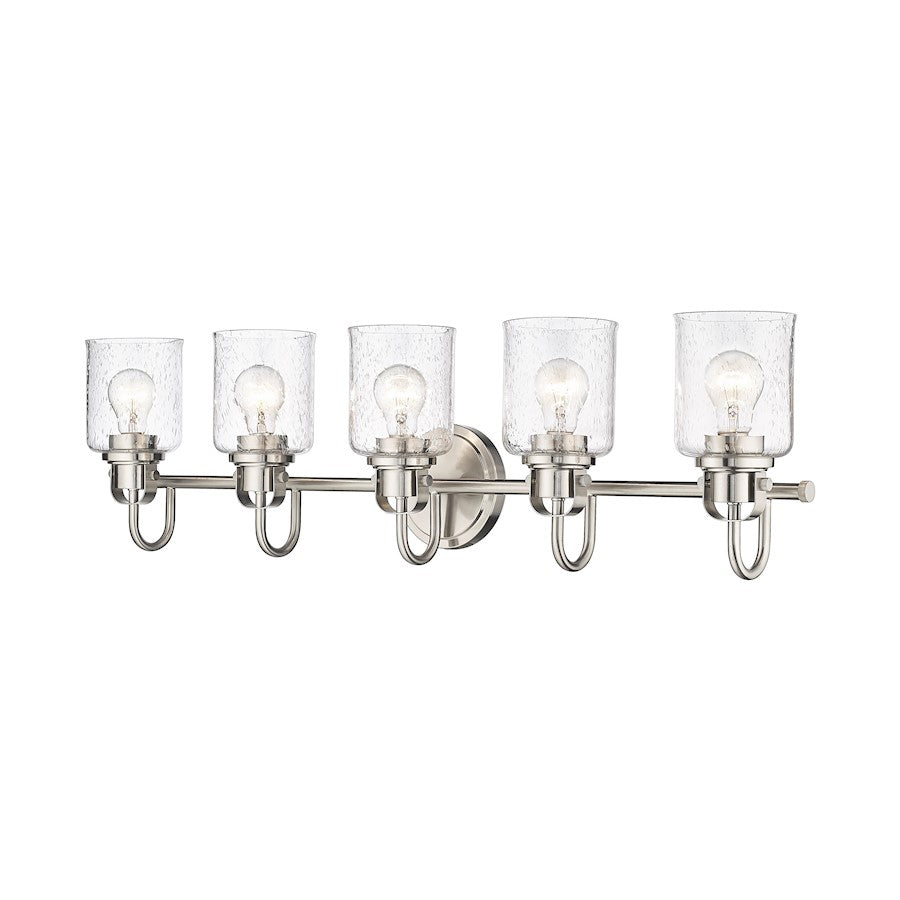 Z-Lite Kinsley 5 Light Vanity, Brushed Nickel/Clear - 340-5V-BN