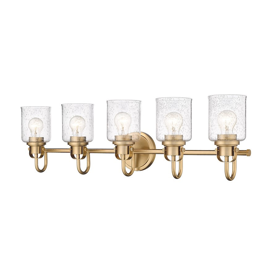 Z-Lite Kinsley 5 Light Vanity, Heirloom Gold/Clear - 340-5V-HG