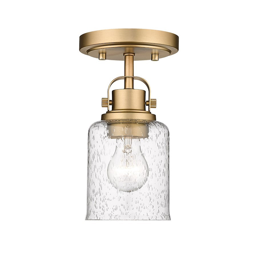 Z-Lite Kinsley 1 Light Flush Mount, Heirloom Gold/Clear - 340F1-HG