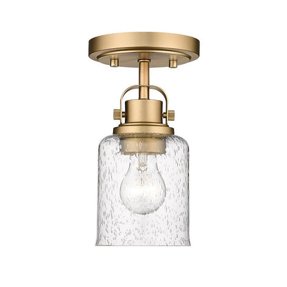 Z-Lite Kinsley 1 Light Flush Mount, Heirloom Gold/Clear - 340F1-HG