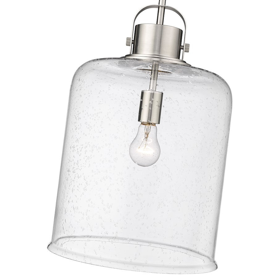 1 Light Pendant, Clear Seeded