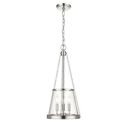 Z-Lite Prescott 3 Light Pendant, Polished Nickel/Clear - 341P12-PN