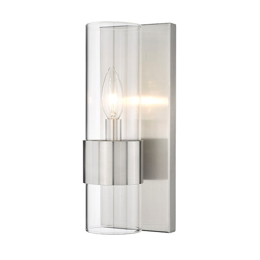 Z-Lite Lawson 1 Light Wall Sconce, Brushed Nickel/Clear - 343-1S-BN