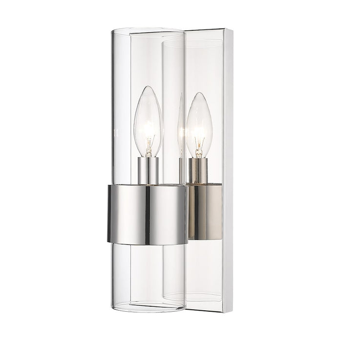 Z-Lite Lawson 1 Light Wall Sconce, Polished Nickel/Clear - 343-1S-PN