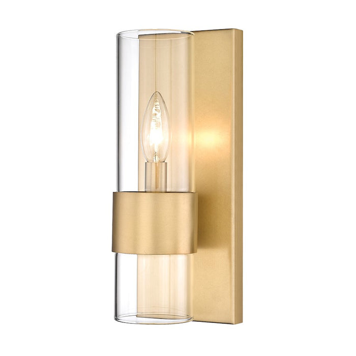 Z-Lite Lawson 1 Light Wall Sconce, Rubbed Brass/Clear - 343-1S-RB