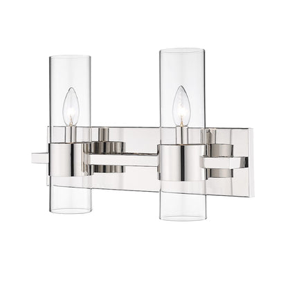 Z-Lite Lawson 2 Light Vanity, Polished Nickel/Clear - 343-2V-PN