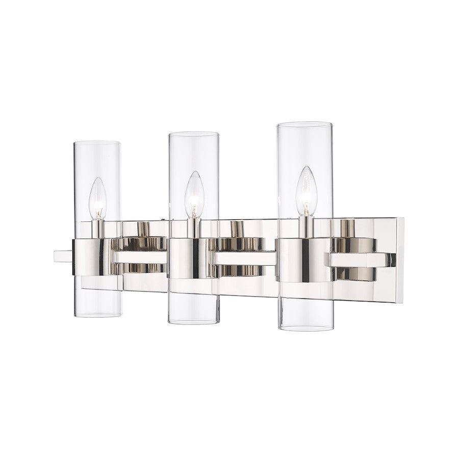 Z-Lite Lawson 3 Light Vanity, Polished Nickel/Clear - 343-3V-PN