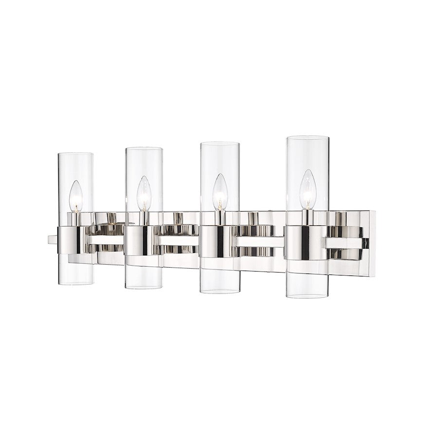 Z-Lite Lawson 4 Light Vanity, Polished Nickel/Clear - 343-4V-PN