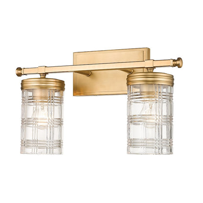 Z-Lite Archer 2 Light Vanity, Heirloom Gold/Clear - 344-2V-HG