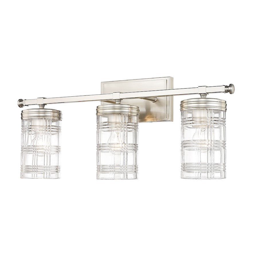 Z-Lite Archer 3 Light Vanity, Brushed Nickel/Clear - 344-3V-BN