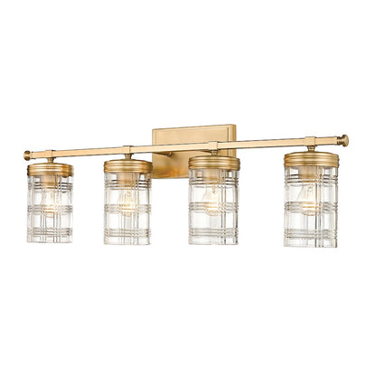 Z-Lite Archer 4 Light Vanity, Heirloom Gold/Clear - 344-4V-HG