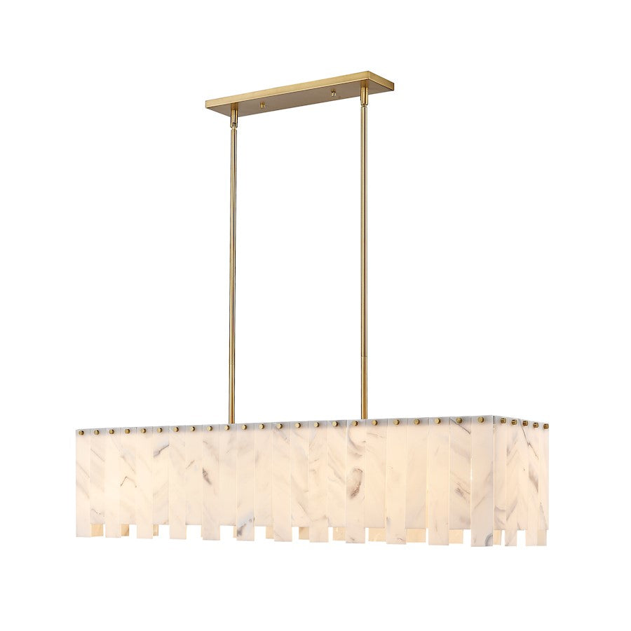 Z-Lite Viviana 7 Light Island, Rubbed Brass/Alabaster - 345-49L-RB