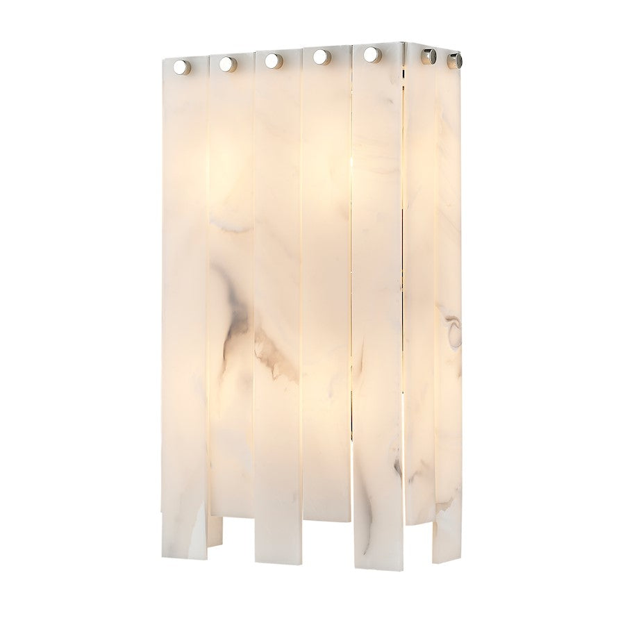 Z-Lite Viviana 4 Light Wall Sconce, Polished Nickel/Alabaster - 345-4S-PN