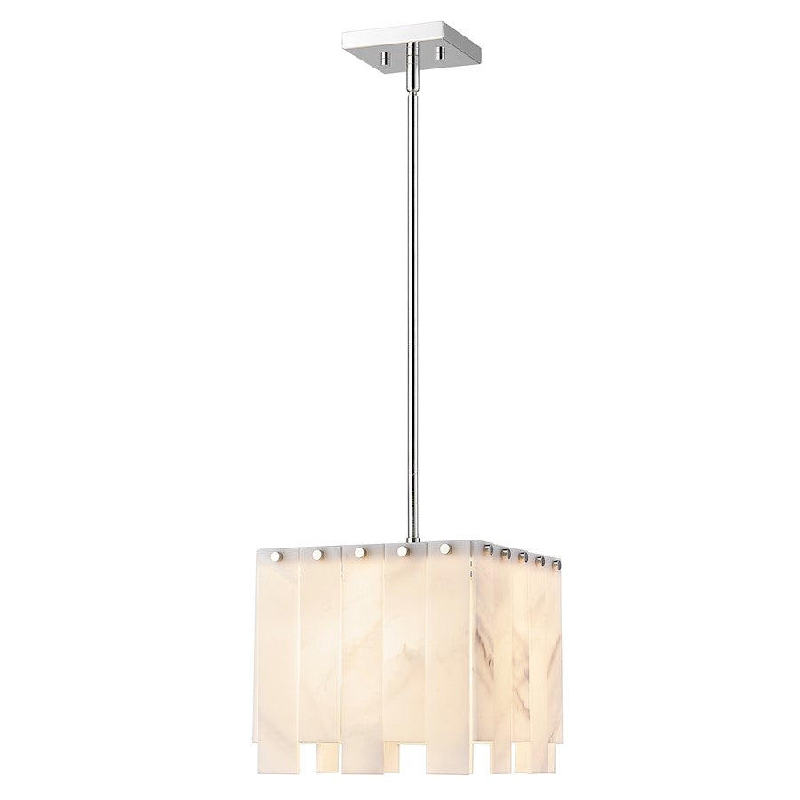 Z-Lite Viviana 1 Light Pendant, Polished Nickel/Alabaster - 345P12-PN