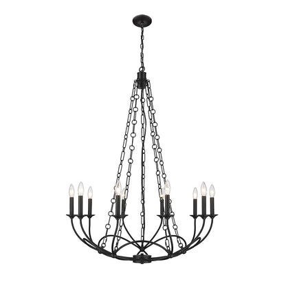 Z-Lite Arabella 10 Light Chandelier, Matte Black/Matte Black - 3500-10MB