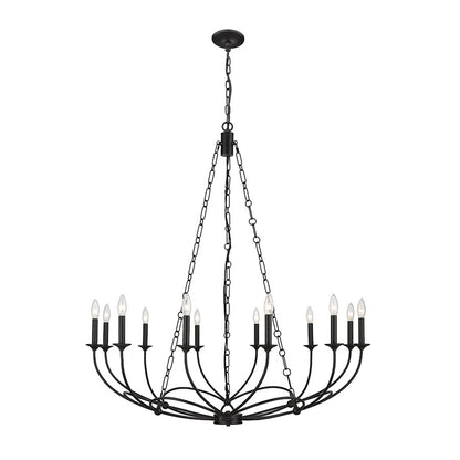 Z-Lite Arabella 12 Light Chandelier, Matte Black/Matte Black - 3500-12MB