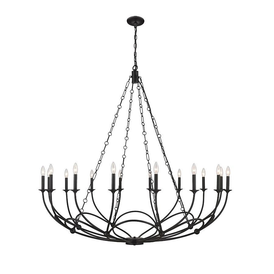 Z-Lite Arabella 16 Light Chandelier, Matte Black/Matte Black - 3500-16MB