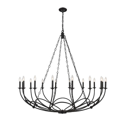 Z-Lite Arabella 16 Light Chandelier, Matte Black/Matte Black - 3500-16MB