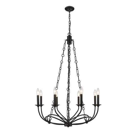 Z-Lite Arabella 8 Light Chandelier, Matte Black/Matte Black - 3500-8MB