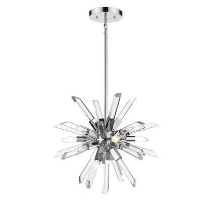 Z-Lite Burst 4 Light Chandelier, Chrome/Clear - 4003-4CH